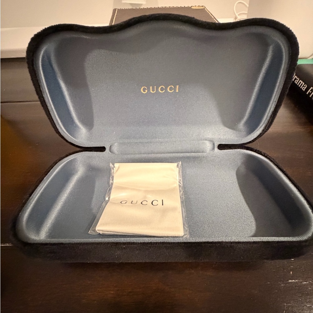 Gucci Eyewear Case with Microfiber Cloth - Blue Interior